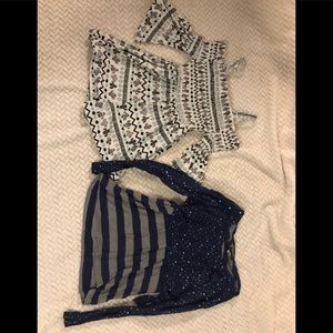 Cactus Romper and Blue Sequin Shirt